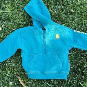 Carhartt Kids Teal Half-Zip Hoodie